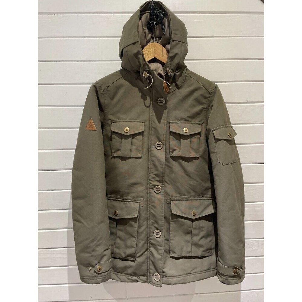 Woods women sz S Insulated Military Style tactical thick Down Jacket sage green